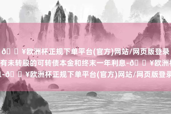 🔥欧洲杯正规下单平台(官方)网站/网页版登录入口/手机版到期退回所有未转股的可转债本金和终末一年利息-🔥欧洲杯正规下单平台(官方)网站/网页版登录入口/手机版